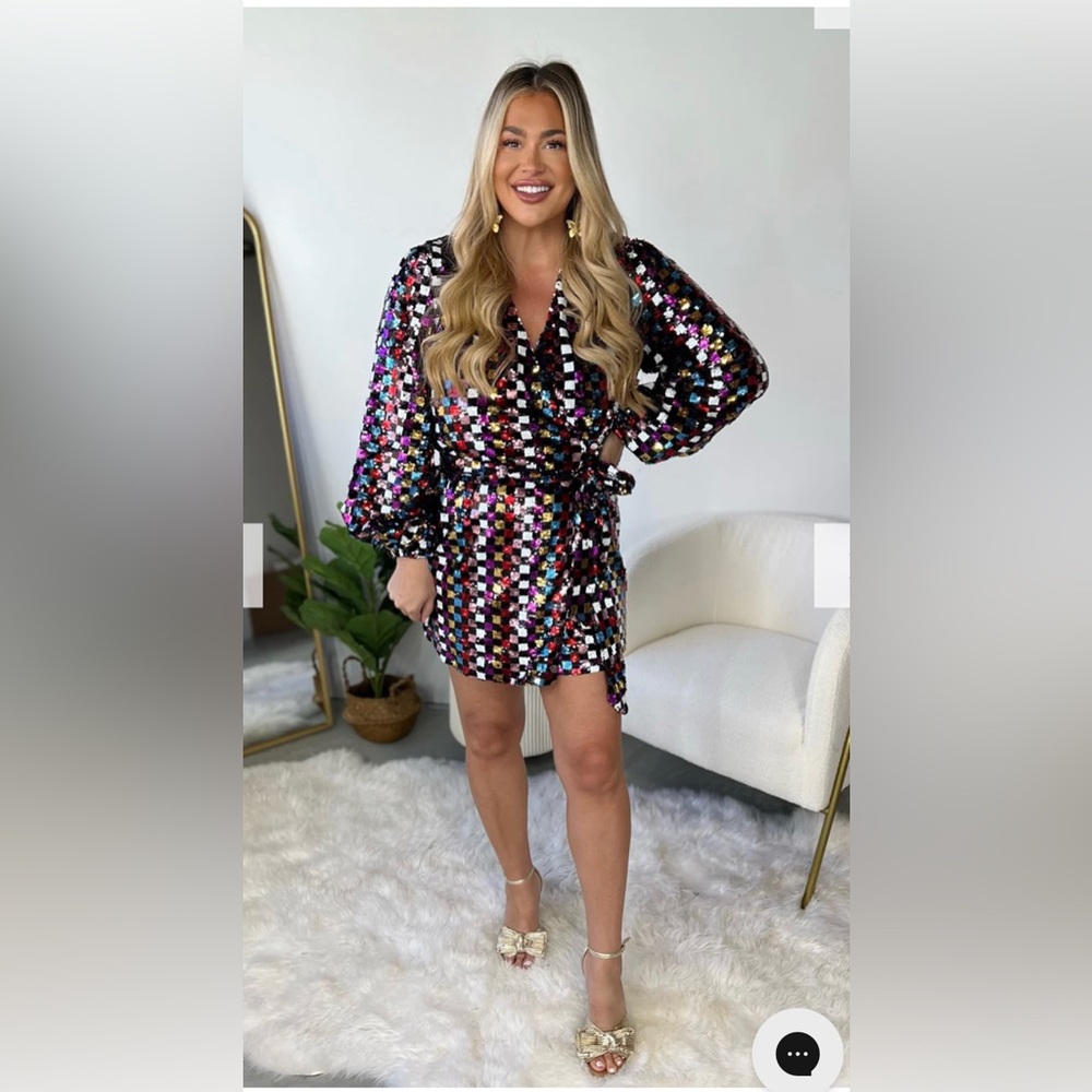 Brand New Buddy Love Adeline Sequin Wrap Dress